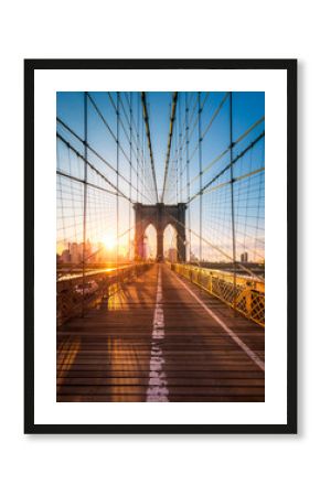 Most Brooklyński w Nowy Jork w świetle słonecznym