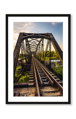 Railway bridge, Thailand Railway heading from Rueso Railway Station To Yala Railway Station. Looking at the end of the train It's exciting