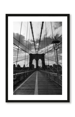 Pont de Brooklyn noir et blanc - New-York