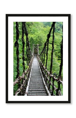 Pont de lianes Kazura-bashi à Oku Iya, Shikoku, Japon