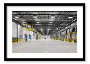 Interior of empty warehouse industrial storage building