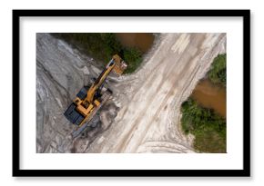 Aerial view of construction site with excavators and machinery in development, Fellsmere, United States.