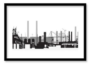 Panoramic view of industrial landscape.