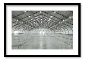 White big clean empty industrial hall as warehouse or office space