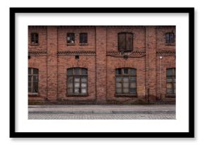 Panoramic old, grunge urban/ industrial background with copy space