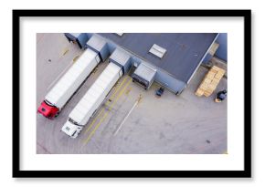 Aerial Shot of Industrial Warehouse/ Storage Building/ Loading