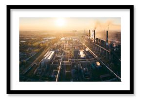 industrial landscape with heavy pollution produced by a large factory