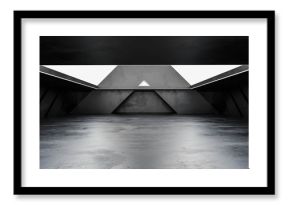 Underground concrete basement with day light industrial grunge concrete background 3d render illustration