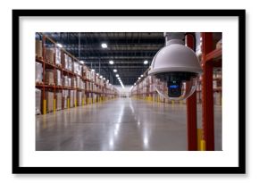 Warehouse security camera storage surveillance safety industrial modern organized