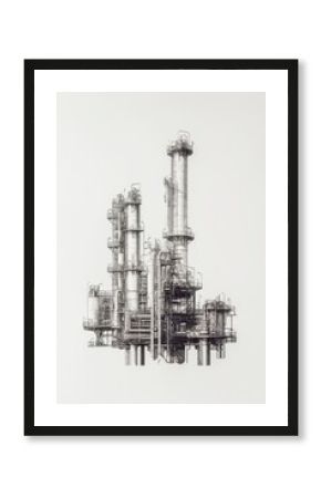 Minimalist refinery design featuring clean lines and a sleek, modern aesthetic for a contemporary industrial look.