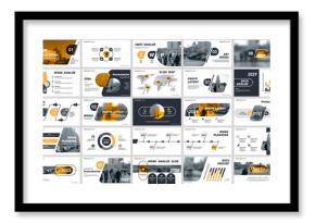 Abstract white, yellow, slides. Brochure cover design. Fancy info banner frame. Creative set of infographic elements. Urban. Title sheet model set. Modern vector. Presentation templates, corporate.