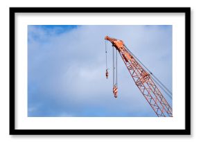 Large industrial crane masts at gas site