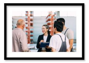 Group of Workers in Factory 