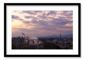 Panoramic view of a petrochemical and refinery industrial area