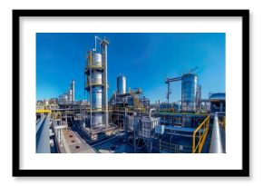 A panoramic view of a modern chemical processing plant with industrial equipment