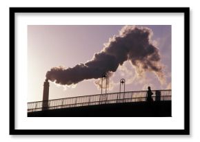 Air pollution, germany. Smoke form an industrial plant near leipzig