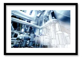 Sketch of piping design mixed with industrial equipment photo