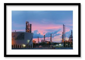 Landscape of Oil refinery at twilight