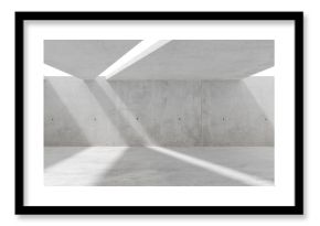 Abstract empty, modern concrete room with skylight from ceiling wall - industrial interior background template, 3D illustration