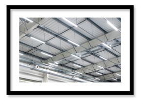 large industrial hall - transport warehouse - modern LED lighting