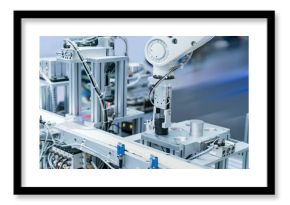 automatic machine tool in industrial manufacture factory,Smart factory industry 4.0 concept.