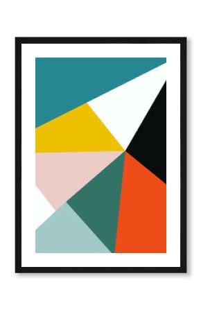 abstract geometric minimal art, memphis design nordic scandinavian style colorful geometry pattern