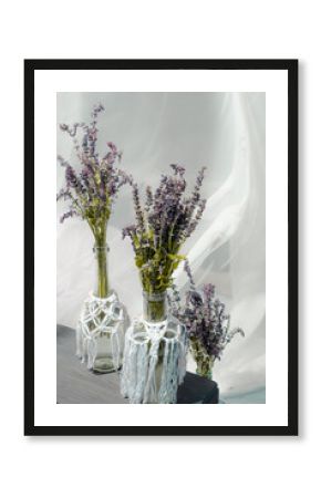 bouquet of wildflowers in a boho style vase