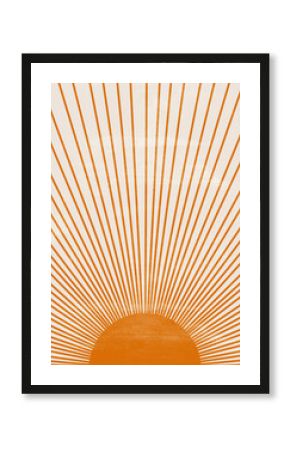 Orange Sun print boho minimalist printable wall art