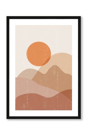 Mid century sunset print boho minimalist printable wall art