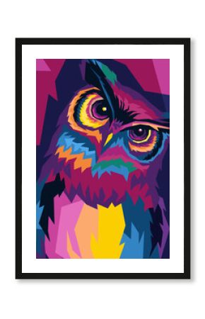 colorful owl with style pop art