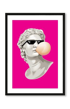 Antique Bust with Bubble Gum