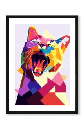 Pop art cat illustration. Creative animals art