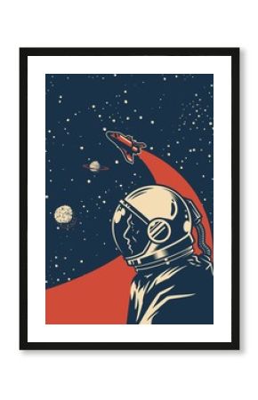Vintage galaxy colorful poster