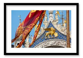 flag and coat of arms of venice