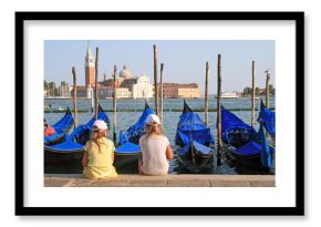 Children in Venice in front of S. Giorgio Island - Italy 