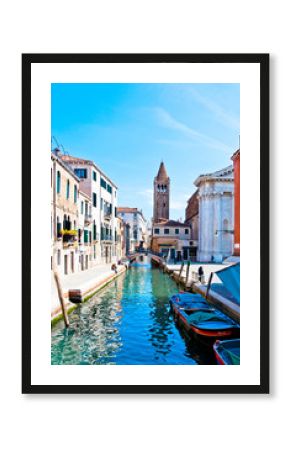 Venice, Italy - canal, boats and houses
