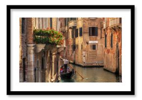 Venice, Italy. Gondola on a romantic canal.  