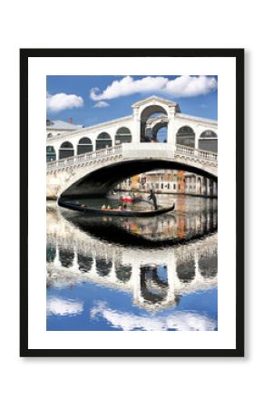Venice with Rialto bridge in Italy