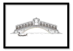 Venice, sketch collection of famous buildings