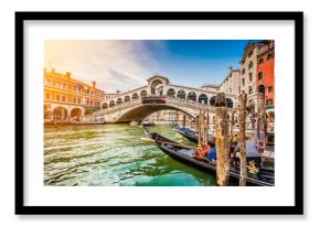 Canal Grande with Rialto Bridge at sunset, Venice, Italy