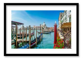 Scenic view of Canal Grande with Gondolas and Basilica di Santa Maria della Salute, Venice, Italy