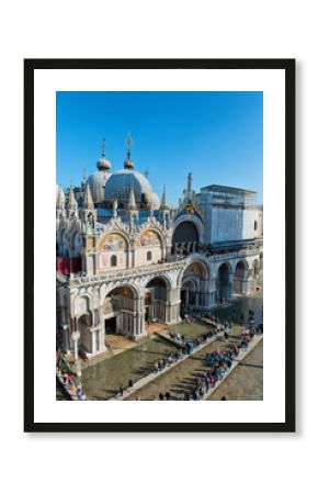 Flooded St. Marks Square in Venice, Italy.