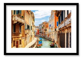 View of the Rio Marin Canal from the Ponte de la Bergami. Venice