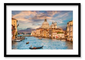 Canal Grande with Santa Maria Della Salute at sunset, Venice, Italy