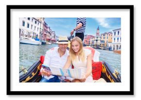 Loving couple traveling to Venice