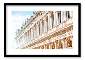 Facade fragment of Marciana library on the central square in Venice