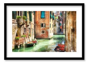 Romantic Venetian canals - artwork in painting style
