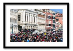 Overcrowded Venice during carnival 2018, Italy