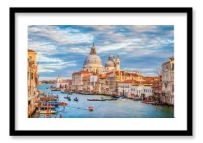 Canal Grande with Basilica di Santa Maria della Salute at sunset, Venice, Italy