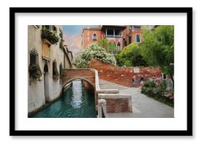 Charming streets and canals of Venice, Italy